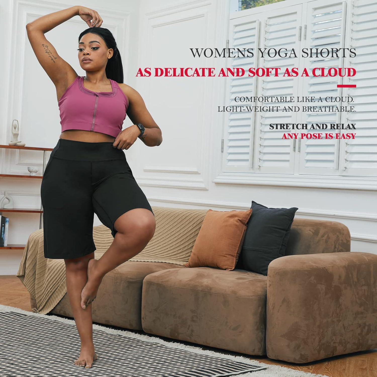 YOHOYOHA Plus Size Women Yoga Shorts-Capris Pants Wide Leg Casual Workout Pants - Image 5