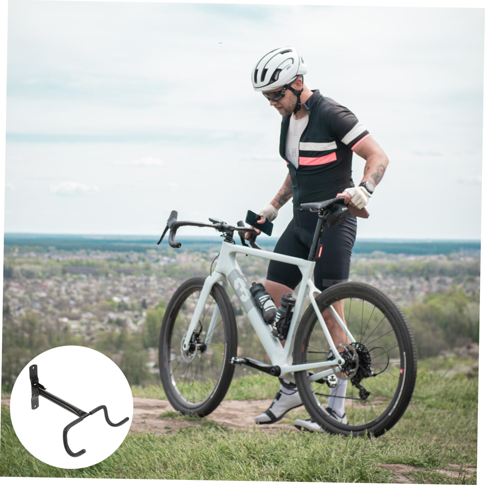 Cabilock Colgador Pared Bicicleta Diseño Giratorio y Optimización de Espacio, Soporte para Garaje y Organización de Herramientas