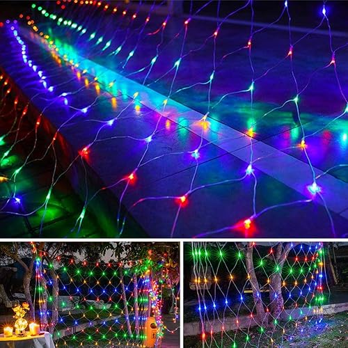 Twinkle Star - 360 luces de red LED de Navidad, 3,6 x 1,5 m, 8 modos de bajo voltaje. tira de luces de malla conectables, para árboles de Navidad,