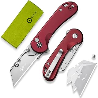 CIVIVI Folding Utility Knife Box Cutter, Elementum Utility Pocket Edc Knife with 3Pcs Extra Razor Blades, Three Ways to Open, Ideal Gifts for Men Women C23039B-5