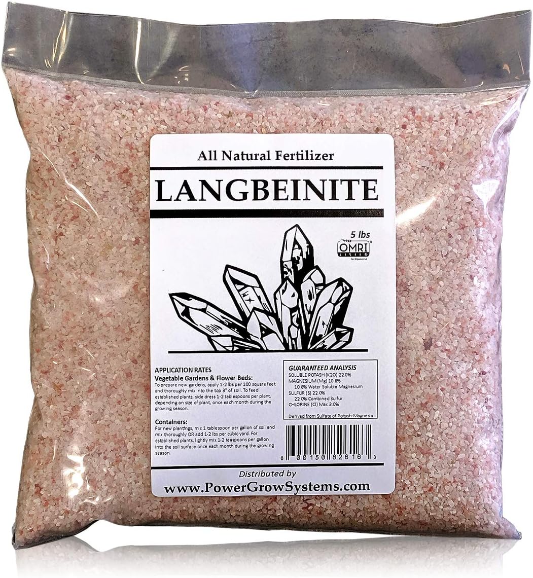 LANGBEINITE - Sulfate of Potash Magnesia (K-MAG) Organic Fertilizer 0-0-22 (20 pounds)