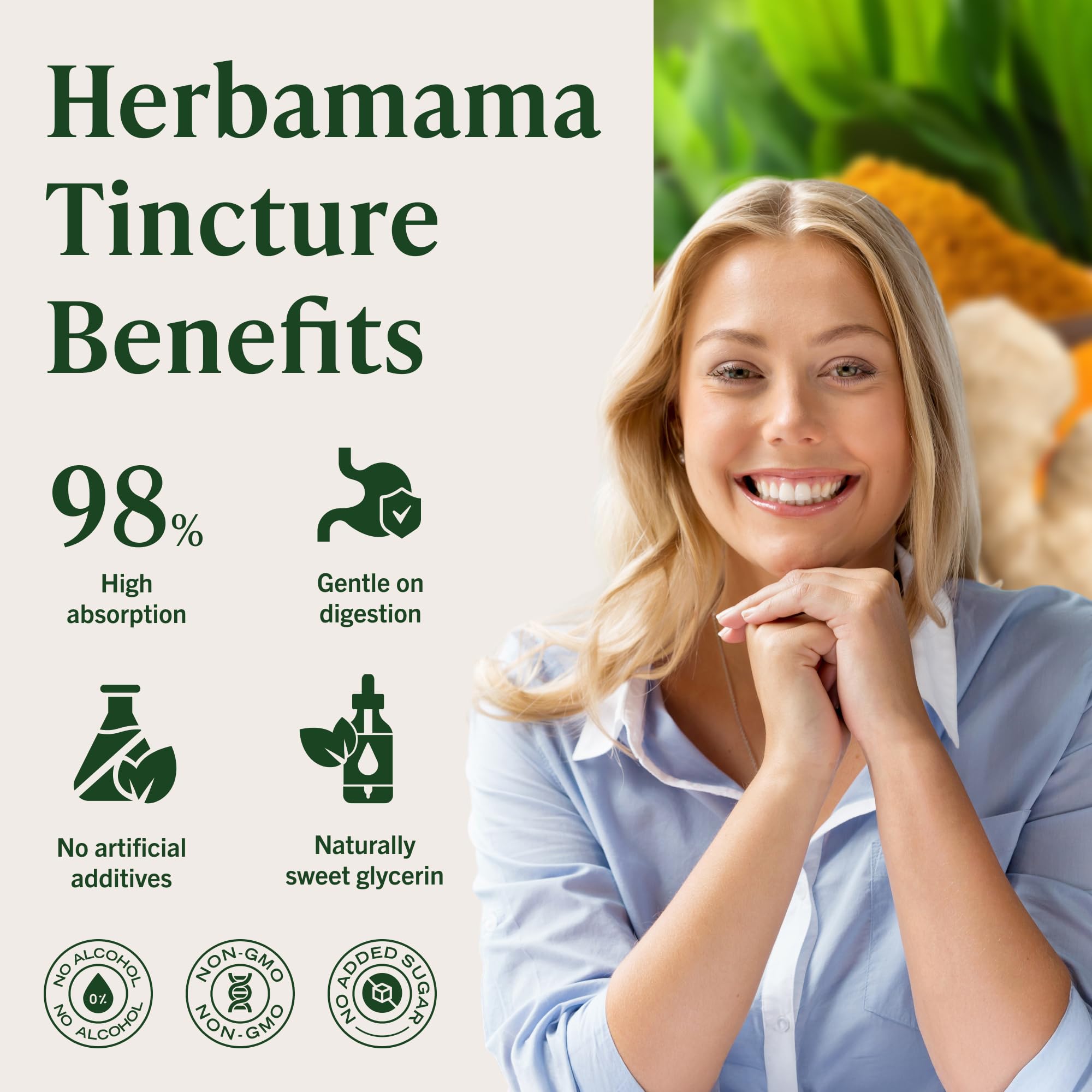 HERBAMAMA USDA Organic Turmeric Ginger - Digestive & Joint Support - 4 oz — Amazon image 6
