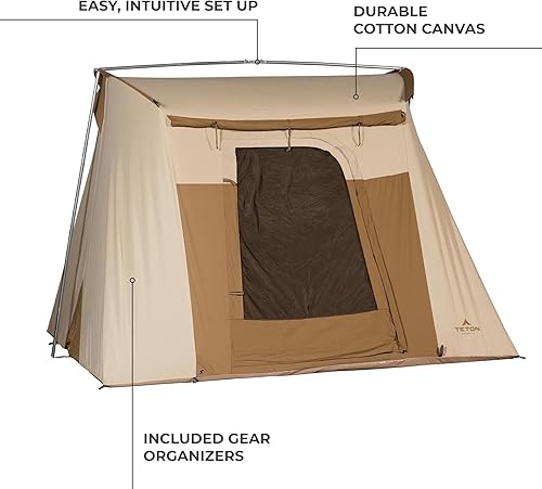 Miniatura 9 de TETON Sports Carpas de lona, tienda de campaña para acampar familiar en todas las estaciones, el refugio adecuado para tu campamento base,
