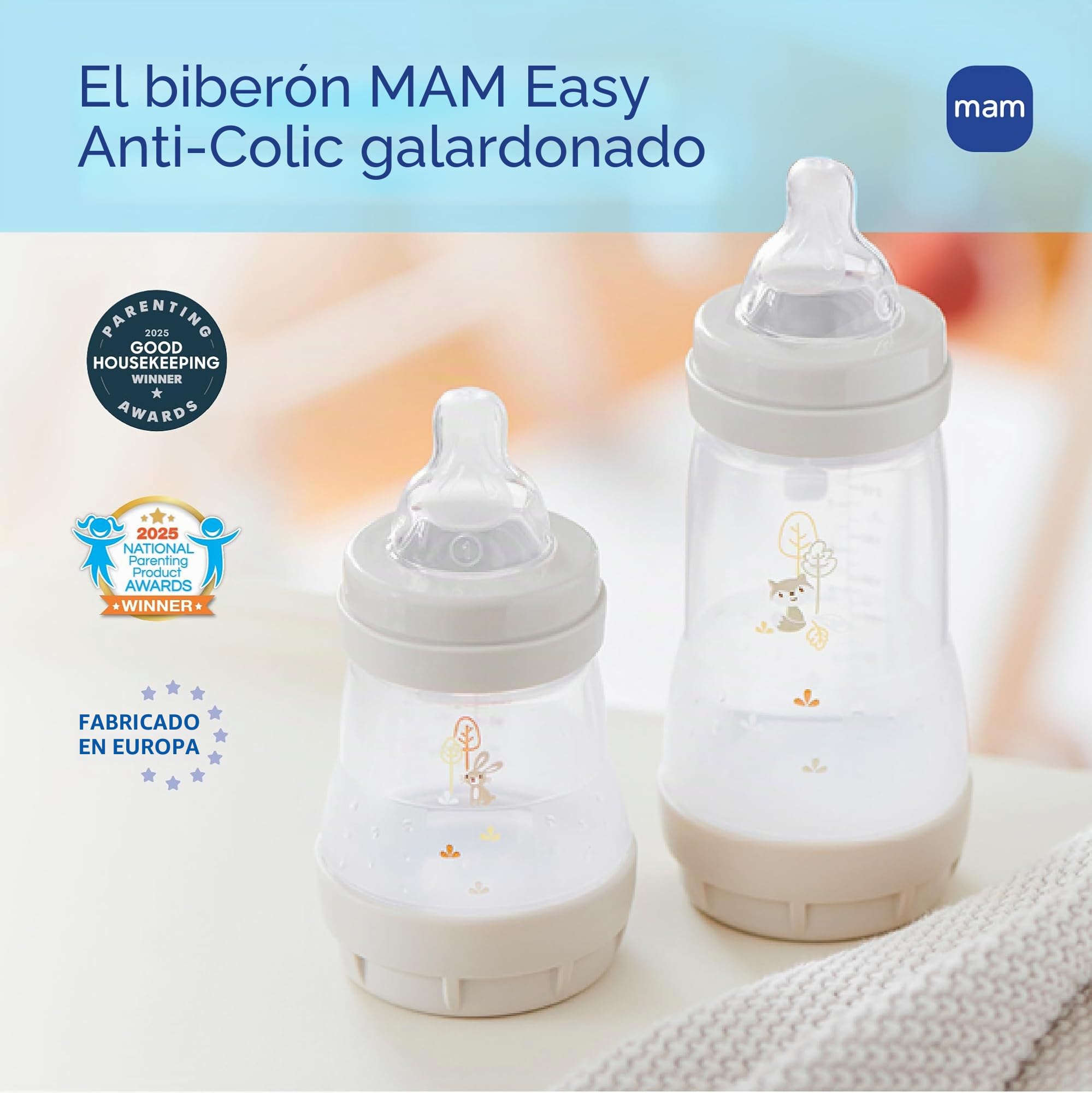 MAM Juego de regalo para bebé, el mejor chupete y biberón para bebés amamantados, juego de cultivo con bebé, unisex, 19 unidades, blanco, biberones de 5 onzas y 9 onzas
