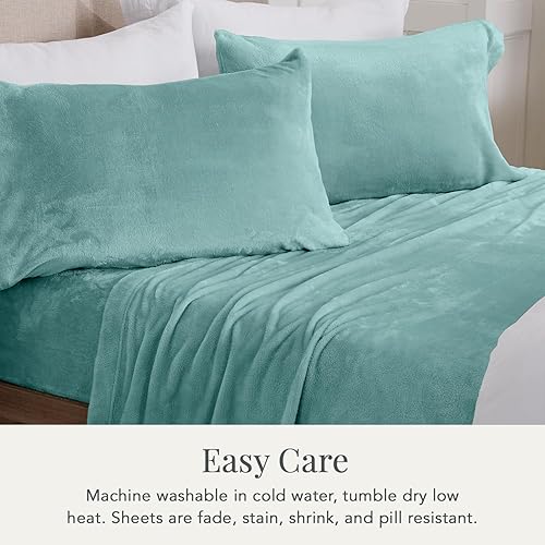 Miniatura 6 de NY Loft Juego de sábanas de microforro polar ultra suaves con bolsillos extra profundos, juego de sábanas de forro polar de terciopelo extra suave,