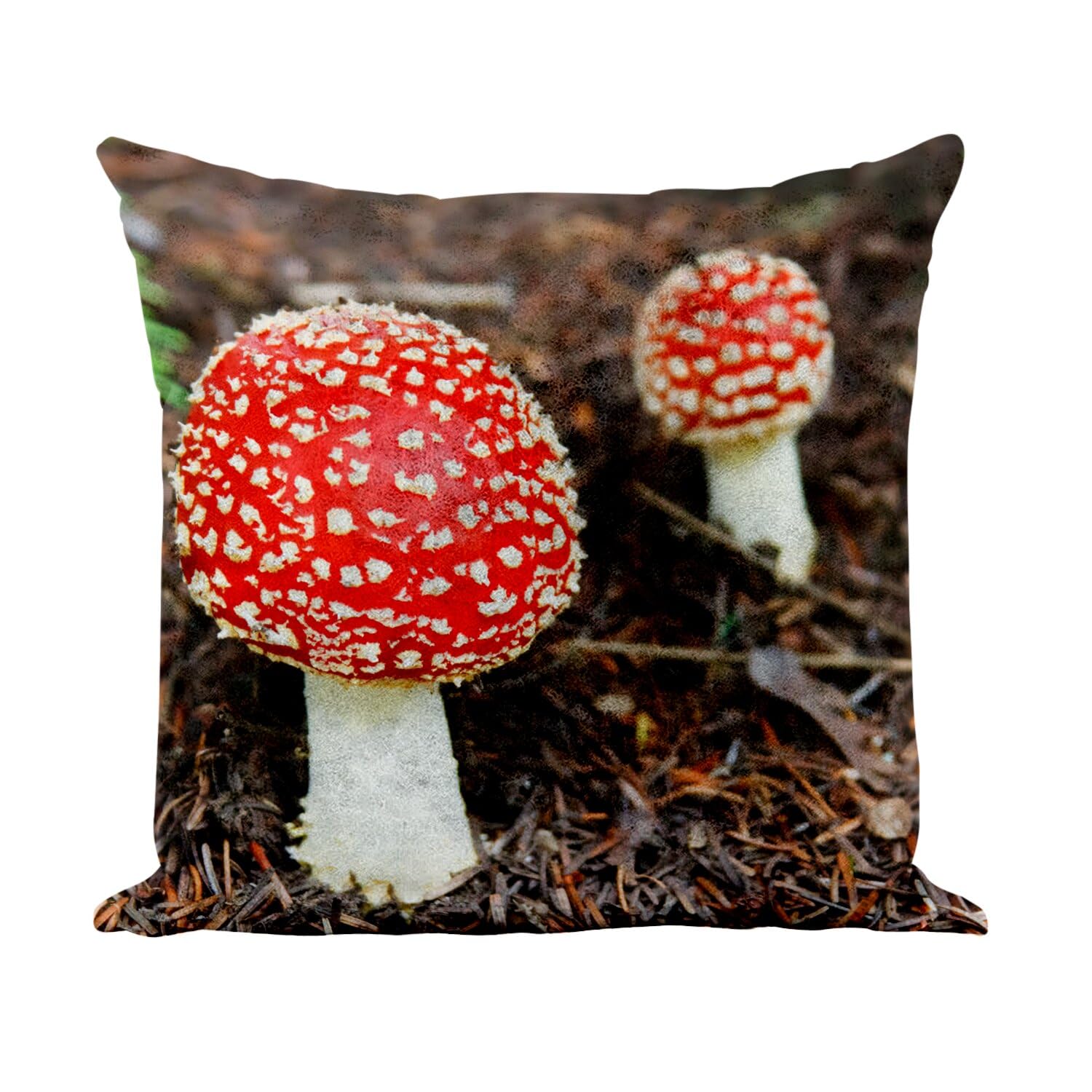 Coussin similicuir blanc 40x40 au fini toucher cuir premium amanite rouge