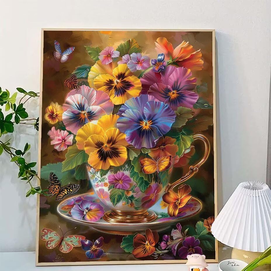 Pintar por números adultos flor kit de pintura acrílica manualidades decoración hogar 100x130cm 2
