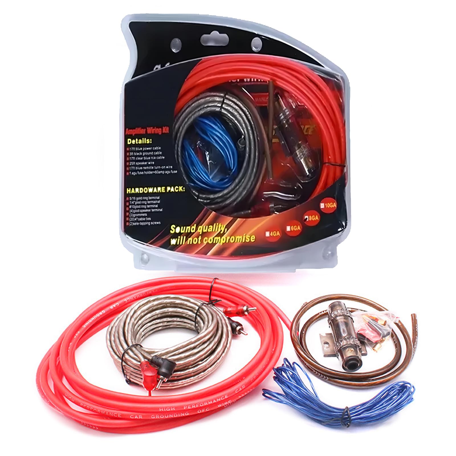 1500 W Auto Amplificatore Cablaggio Auto Audio Filo Subwoofer Speaker Kit Installazione Cavo di Alimentazione GA 60 AMP Fusibile Titolare 5 m Cavo