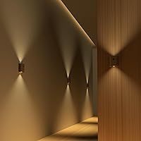 Vista 7 de Lámpara de pared LED de madera, luces nocturnas con sensor de movimiento, apliques recargables, luces para dormitorio (madera de nogal, 2 unidades)