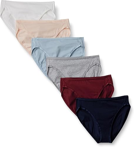 Amazon Essentials Women's Cotton High Leg Breathable Brief Underwear, Multipacks, Pack of 6, Warm/Cool Assorted, X-Large
