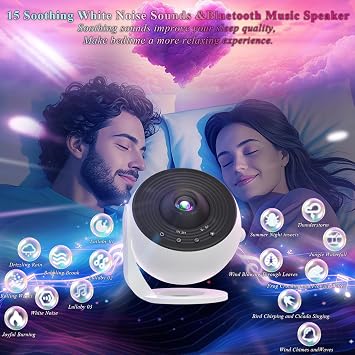 Galaxy Projector Pro Sound Machine, Upgraded 13 in 1 HD Image Star Projector, Planetarium Projector for Kids Adults, Night Light Led Nebula Space Projector, White Noise, Bluetooth Speaker, Remote