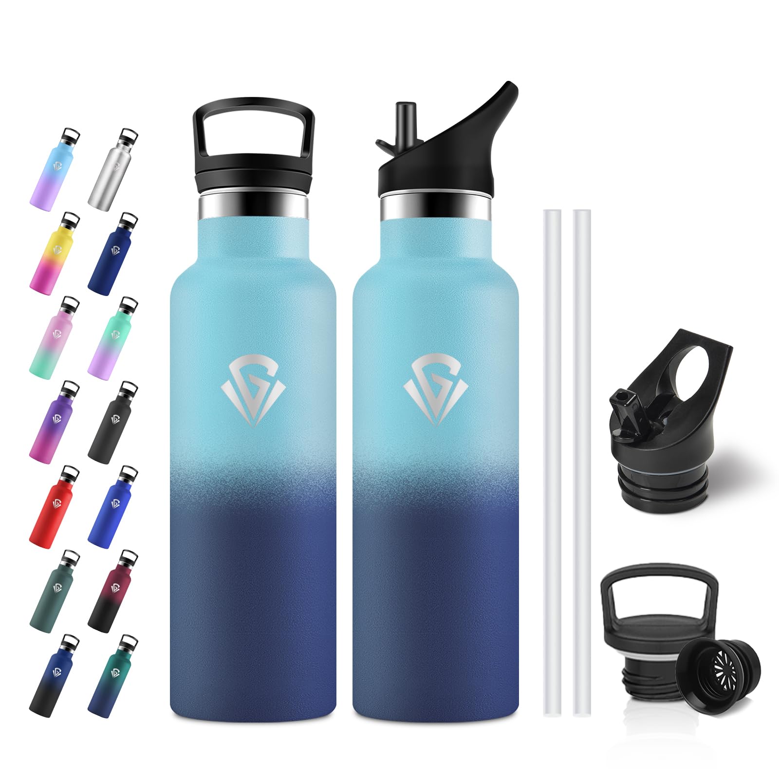 JAPORIA 500ml Thermal Water Bottle, BPA Free Water Bottle, Drinking Bottle with Straw, Double Walled Thermal Insulation for Schools, Travel, Offices