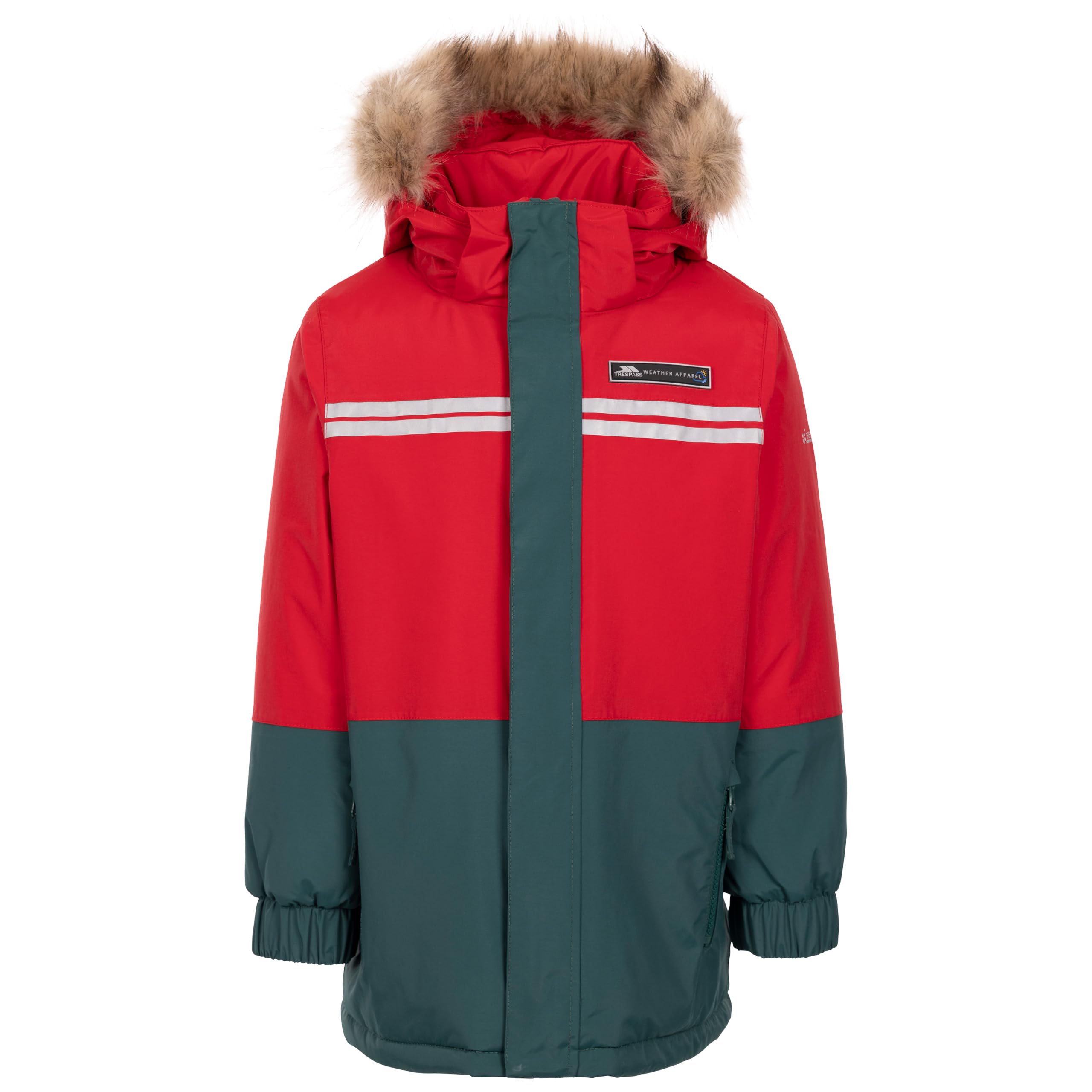 Trespass Red Kids Padded Waterproof Jacket Laytone 3/4