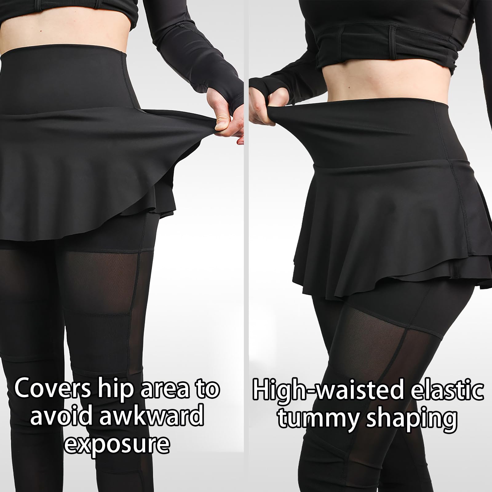 ARMAAN Leggings Protettivi da Moto Donna con Protezioni CE, Modello A Vita Alta con Gonna Integrata, Pantaloni E Traspiranti, per Ciclismo Spostamenti Quotidiani E Uso di Tutti I Giorni