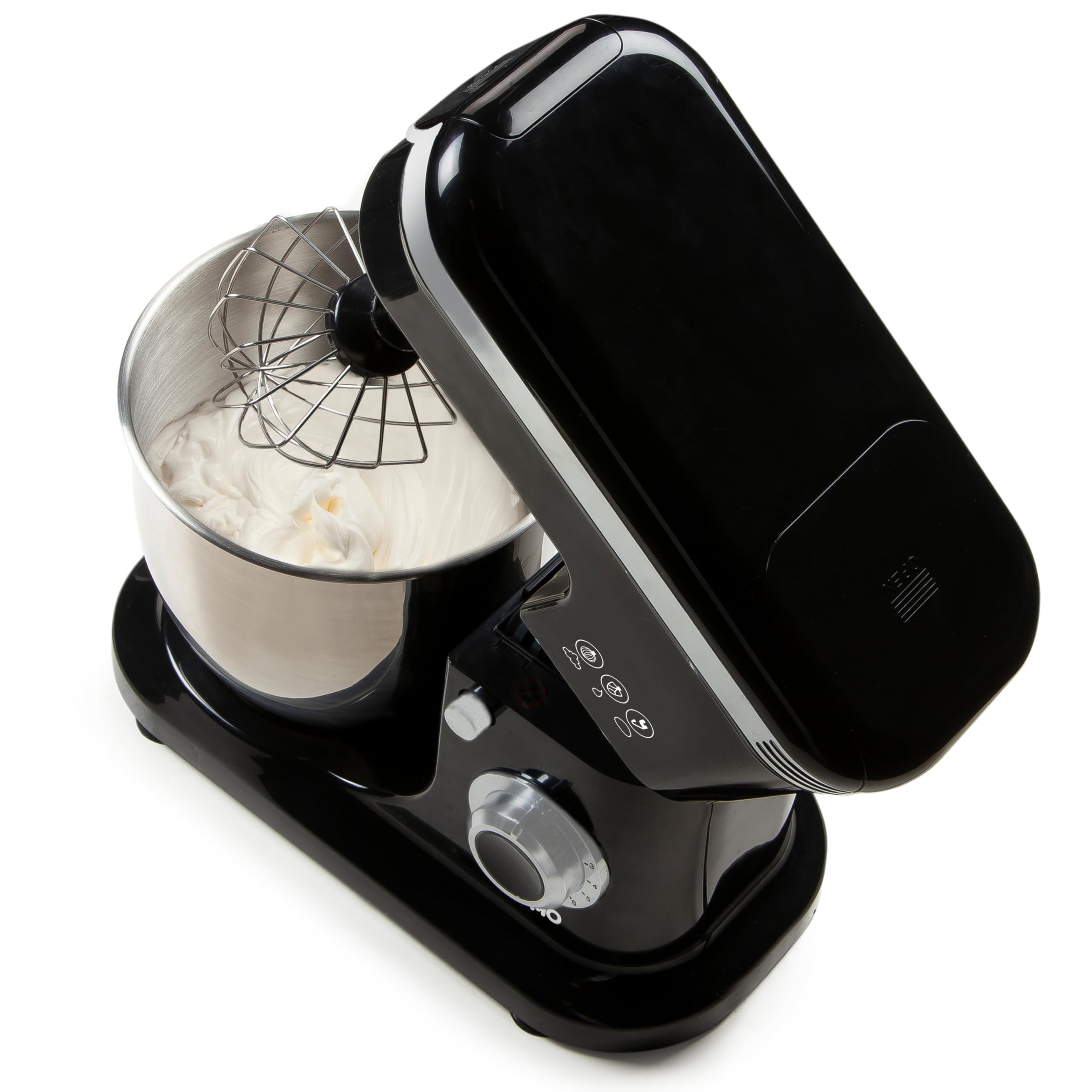 DOMO DO1023KR Robot de cuisine – 8 vitesses – Avec fonction pulse – 6 l – 1200 W – Noir/Argent