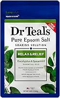 Dr Teal's Relax & Relief Epsom Salt Soak with Eucalyptus & Spearmint - Magnesium Bath Salts for Muscle Relief, 3 lbs