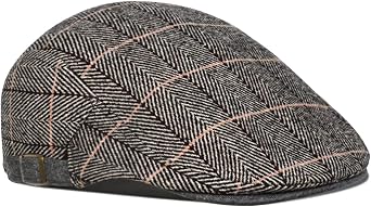 قبعة رجالي تويد المسطحة قبعة القيادة Newsboy Cap - أزياء قابلة للتعديل Newsboy Irish Beret Hat ، ربيع خريف شتاء ، 55-59 سم
