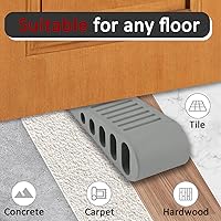 Vista 4 de JQK DSB61-GY-P6 - Paquete de 6 topes de puerta de goma termoplástica suave de alta calidad para la parte inferior de puerta resistente en azulejos