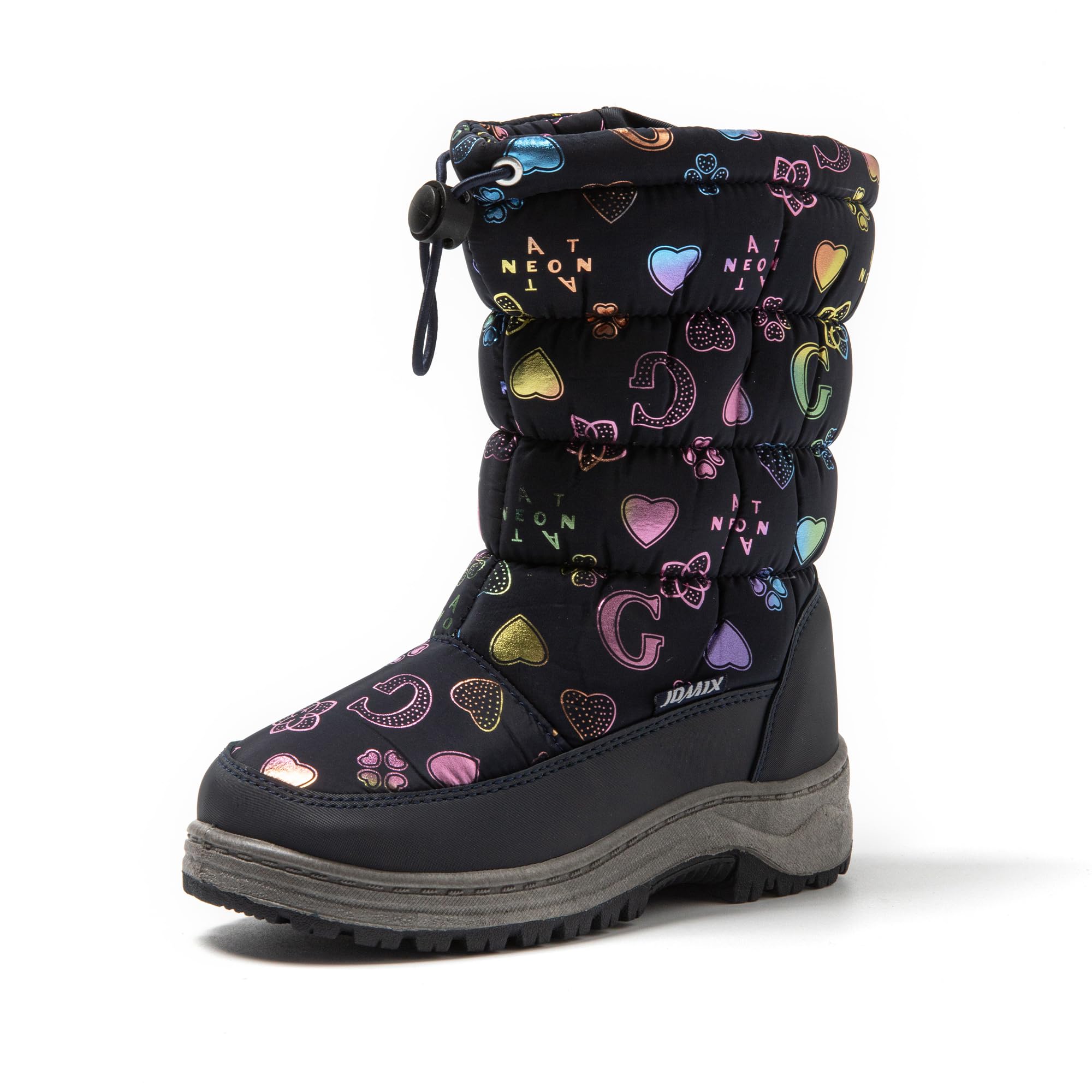 JOMIX Bottes de Neige Enfant Fermeture éclair Bottines Fourrure Fille Garçon Chaussures d'hiver pour Enfants Chaude Antidérapante