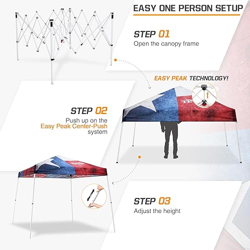 Miniatura 5 de EAGLE PEAK Tienda de campaña desplegable de pierna inclinada de 10 x 10 pulgadas, fácil instalación para una persona, toldo de playa al aire libre,