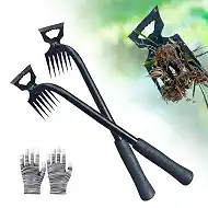 Weed Puller Tool-2Pcs Gardening Hand Weeder Tools, 2026 New Weeding Artifact Uprooting Weeding Tool, Manganese Steel Weed Removal TooL, 6 Teethes Dual Purpose Manual Weed Pulling Tool for Yard Gardenl