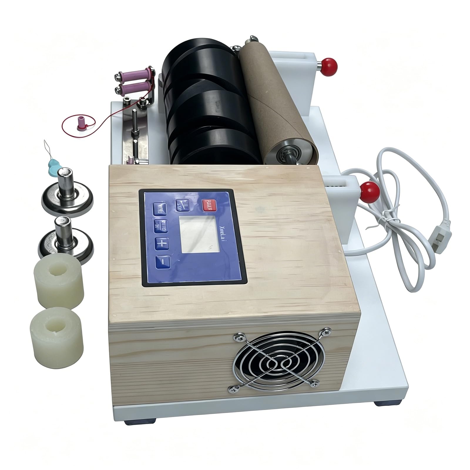 Bobinadora automática de lana eléctrica con pantalla LCD, velocidad ajustable y temporizador para tejer hilo de tejer y envolver seda