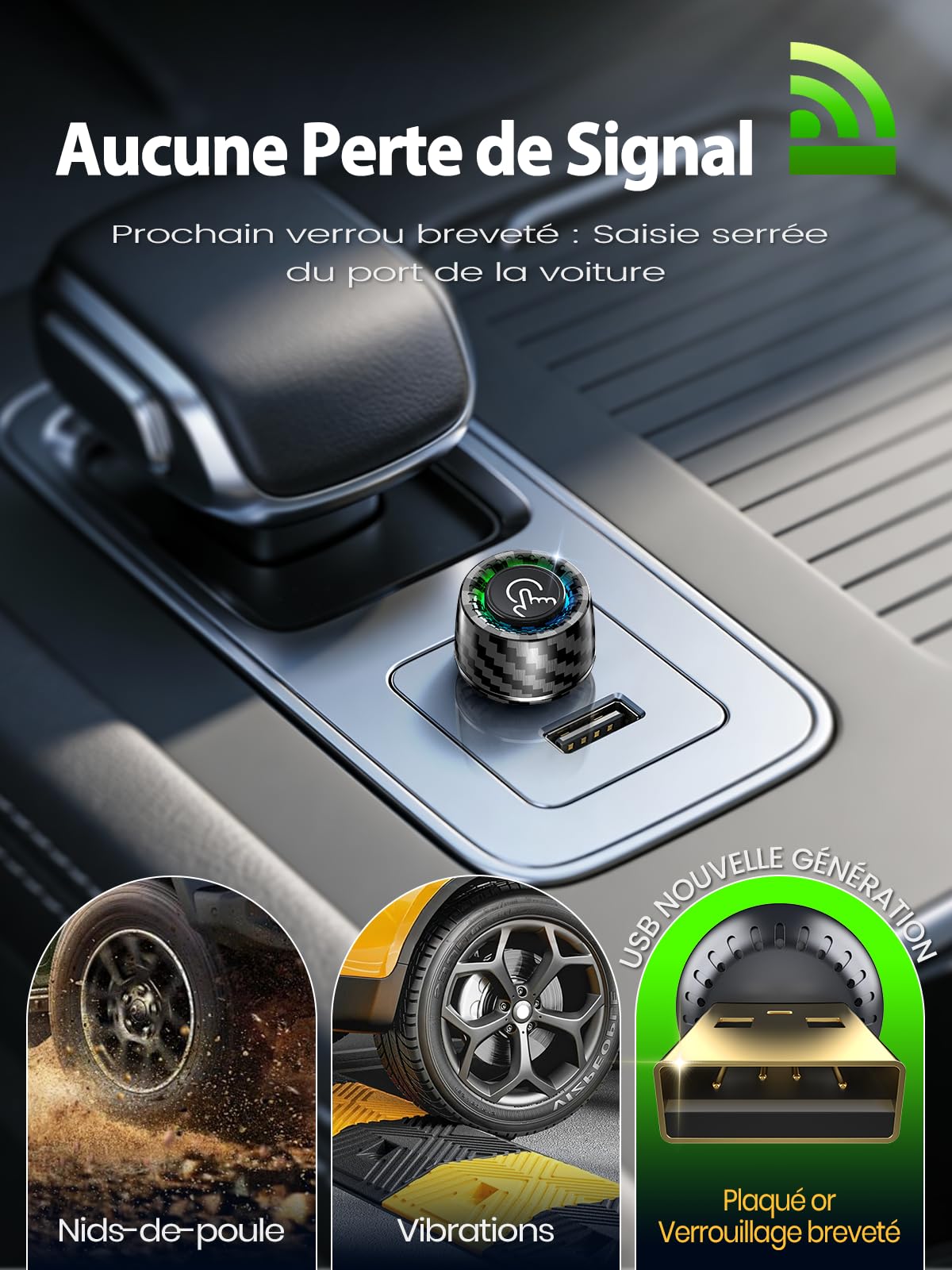 Adaptateur CarPlay Sans Fil, Changement 2 Smartphones par Bouton, Android Auto Sans Fil pour GPS Portable Voiture, Ultra Mini, Connexion Stable, Compatible avec iPhone (iOS 10+) & Android 10+, Caché