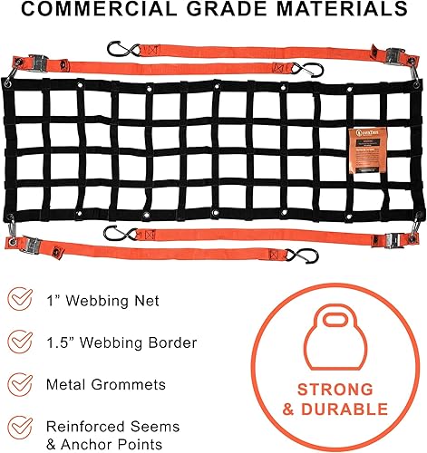 Miniatura 10 de Red de carga para portón trasero para cama de camión, red resistente de 54 pulgadas, extensor de cama para camiones, red ajustable para portón