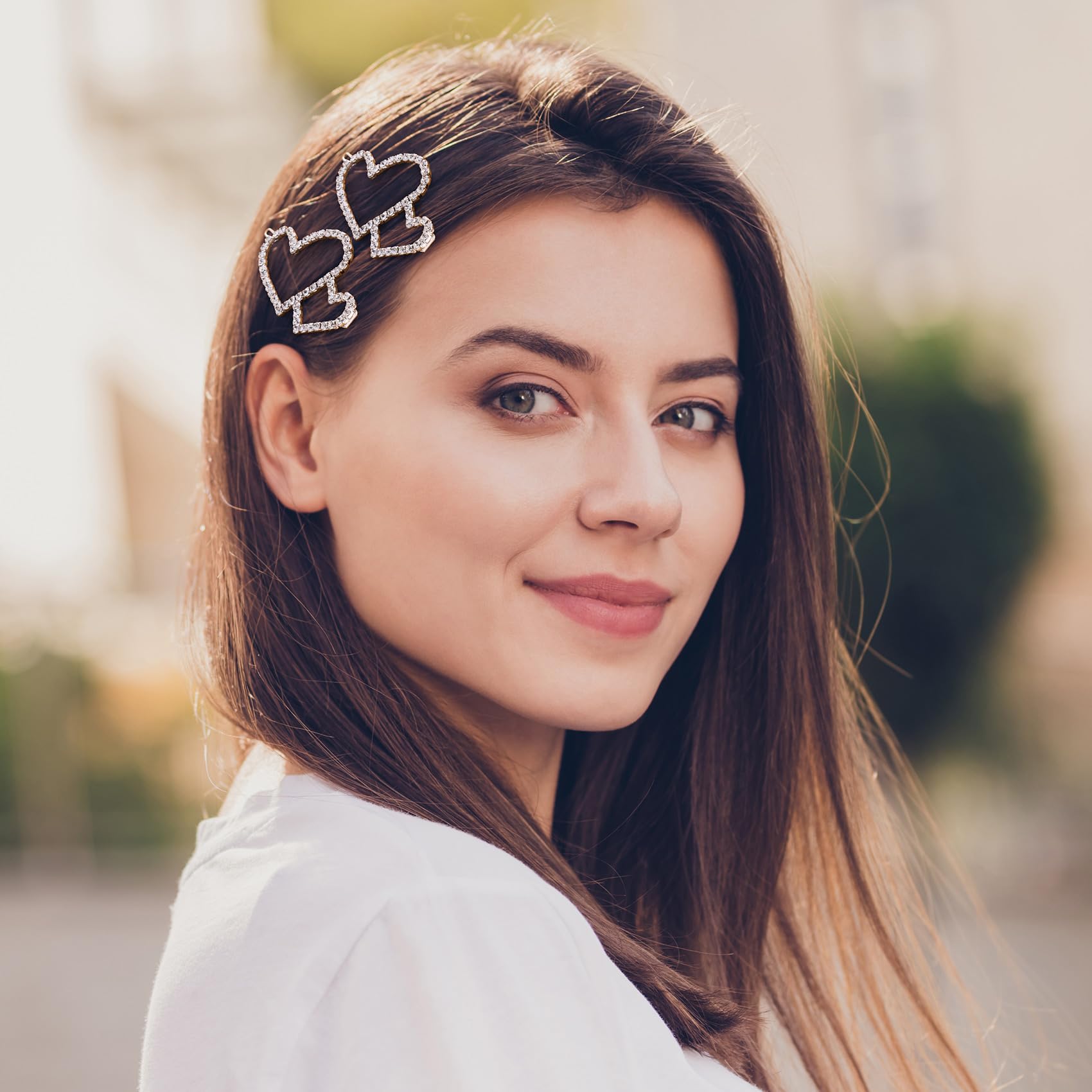 Amazon.com : HINZIC 5pcs Rhinestones Hollow Heart Boho Hair  display picture 2