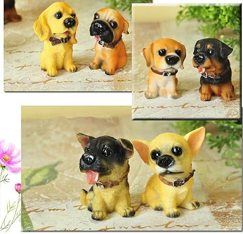 Miniatura 3 de Figuras surtidas de juguete de resina en miniatura para cachorros, decoración para pasteles, serie Punny Series, estatua de regalo para casa de