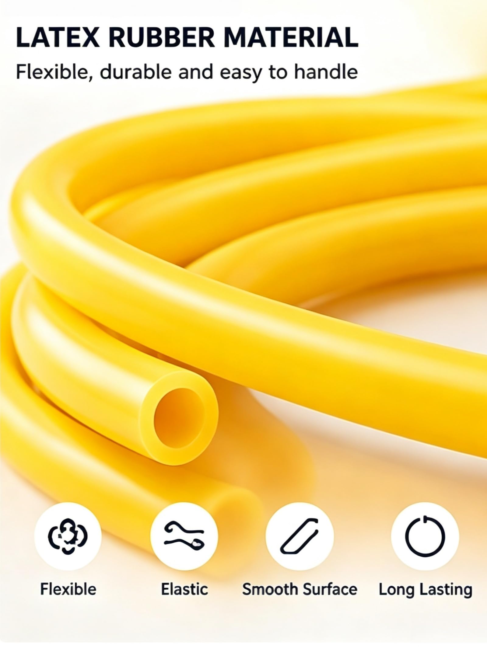 Latexschlauch Flexibler Gummischlauch für Fitness- und DIY-Anwendungen,6X12mmX10m