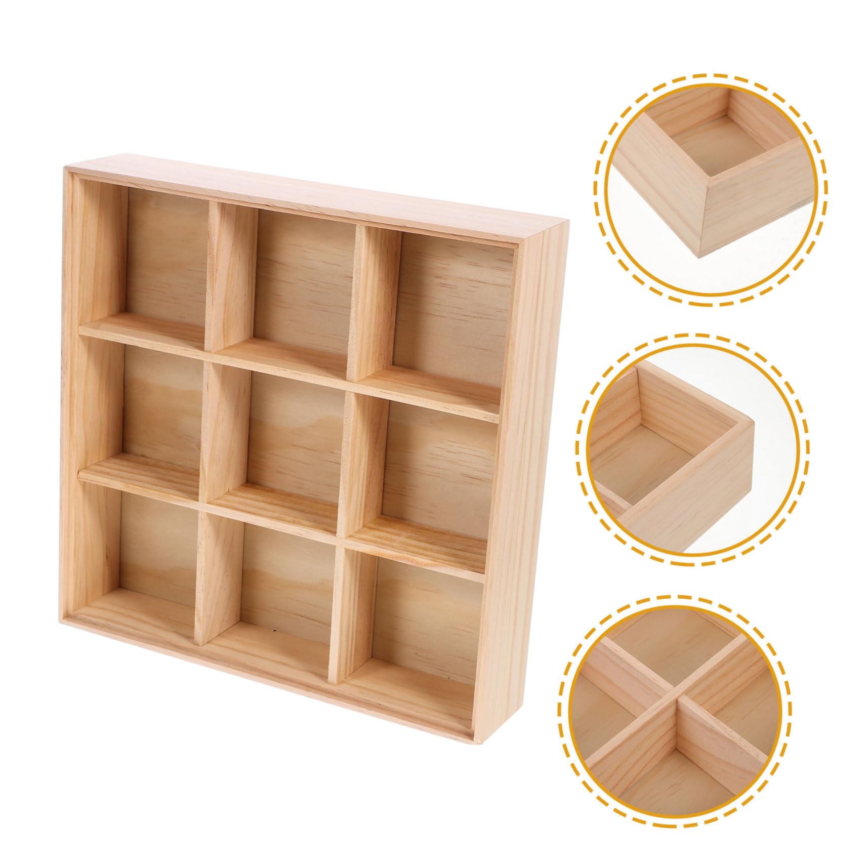 Aufbewahrungsbox mit Fachdesign mit Fächern für Teebeutel und Snacks Holz Multifunktionale Tischbox Braun für Zuhause und Outdoor Picknicks