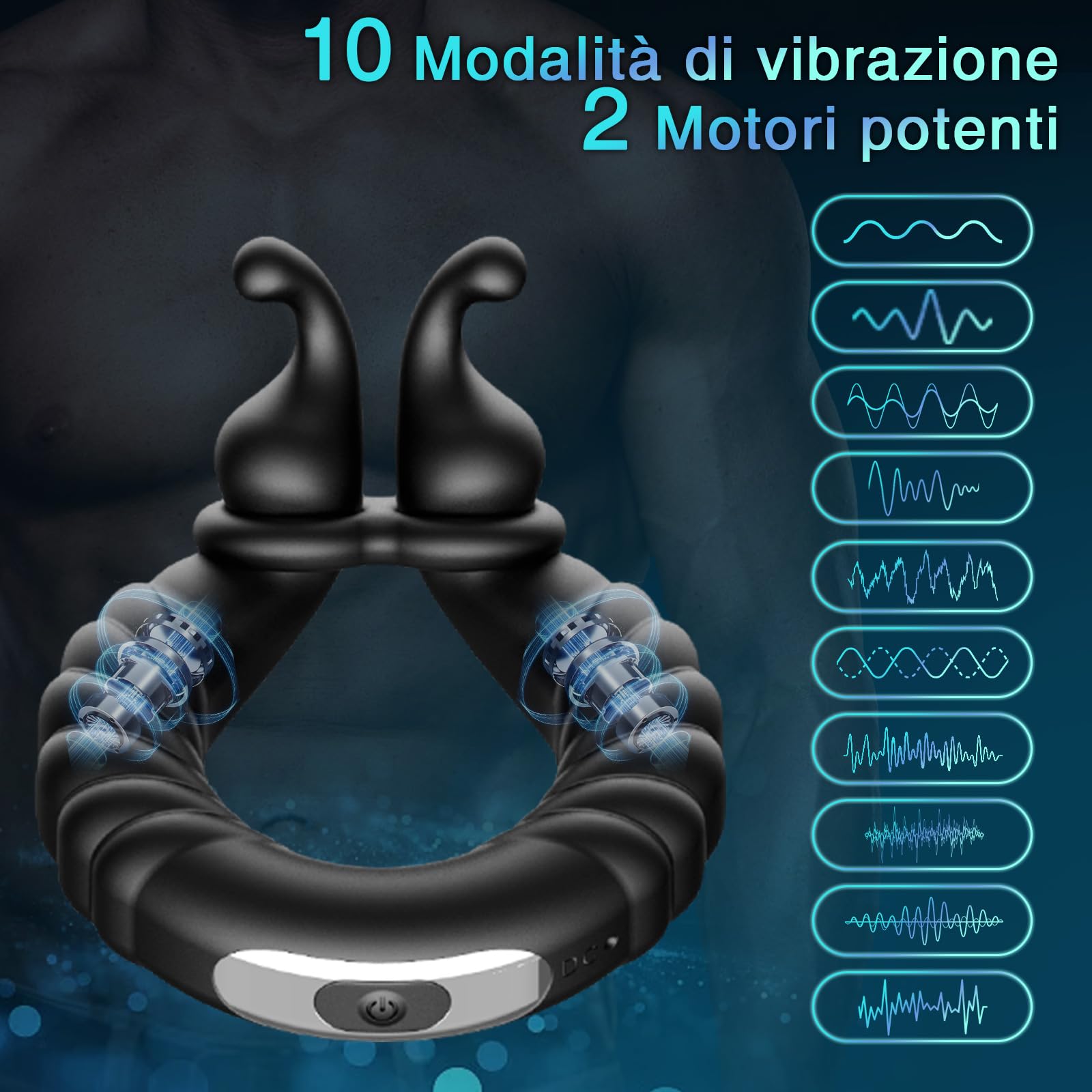 Anello Vibrante per Lei e Lui Sexytoysys Coppia, Cock Ring Sex Toys Sessuali per Coppia con 10 Modalità di Vibrazione, Anello Pene Vibratoreper Uomo Professionale, Cockring Stimolatore per Clitoride
