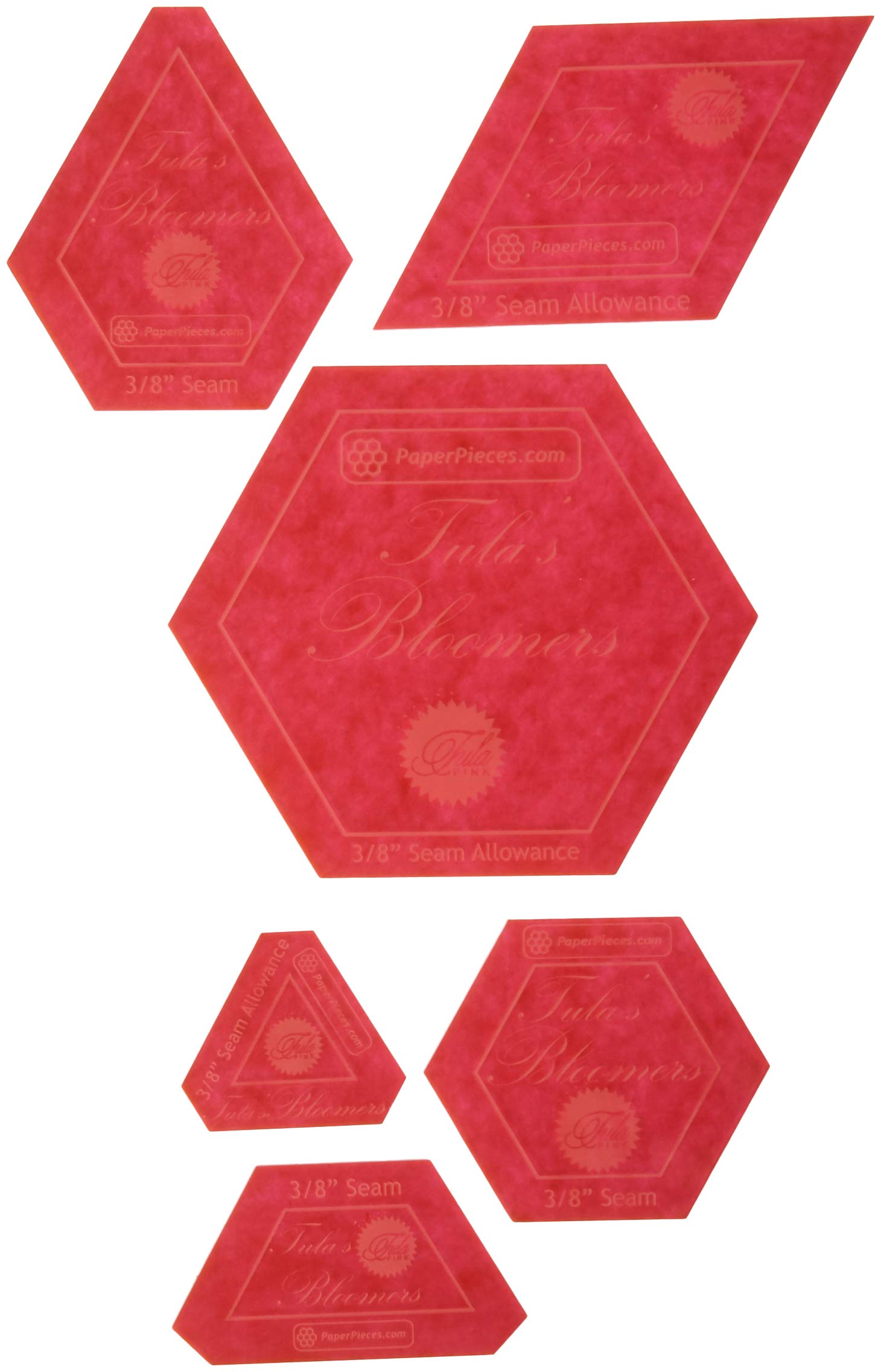 Paper Pieces Acrylic Fabric Cutting Template for Tula'S Bloomers Set 4, None