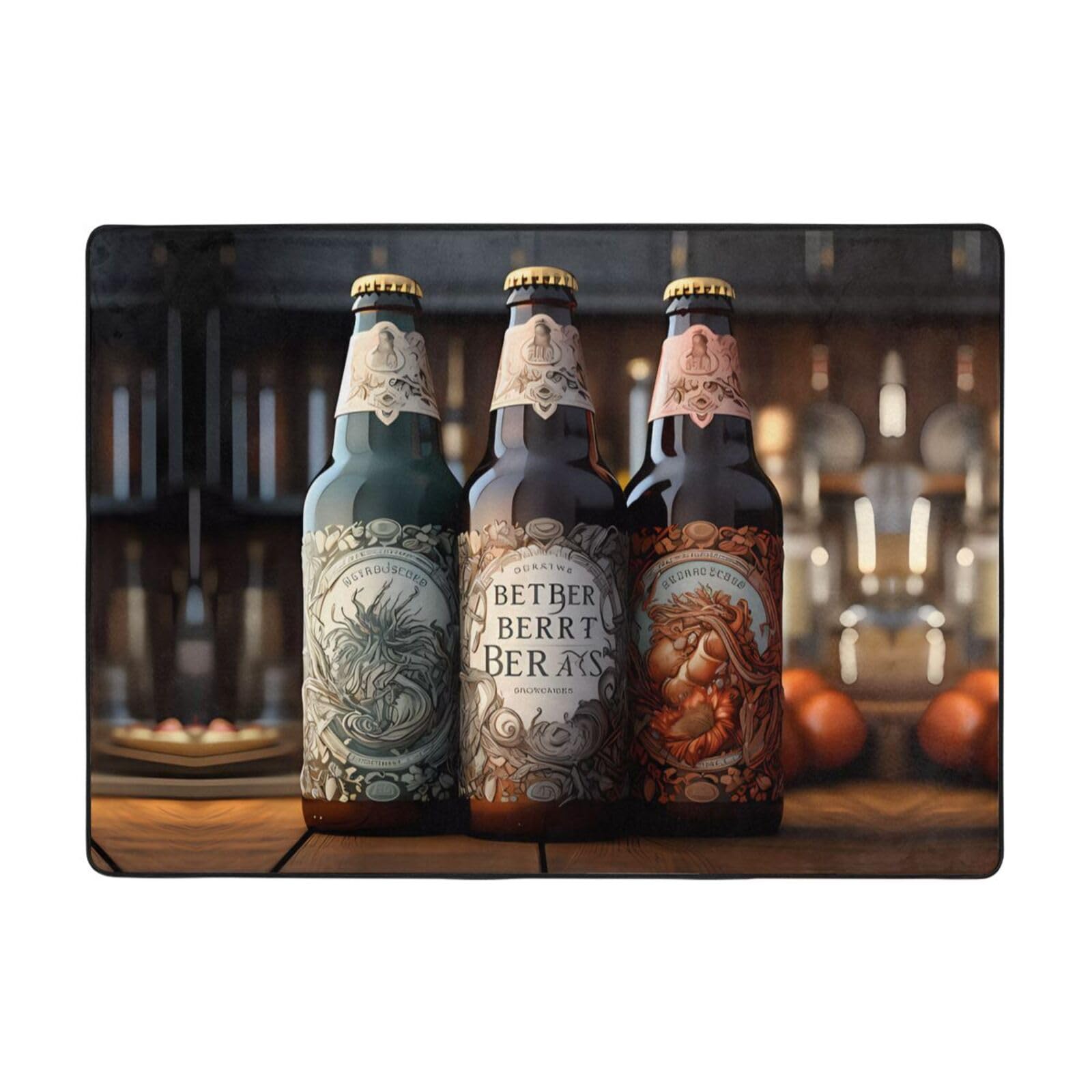 Tapis bière antidérapant grand tapis de chambre doux 203 x 147 cm