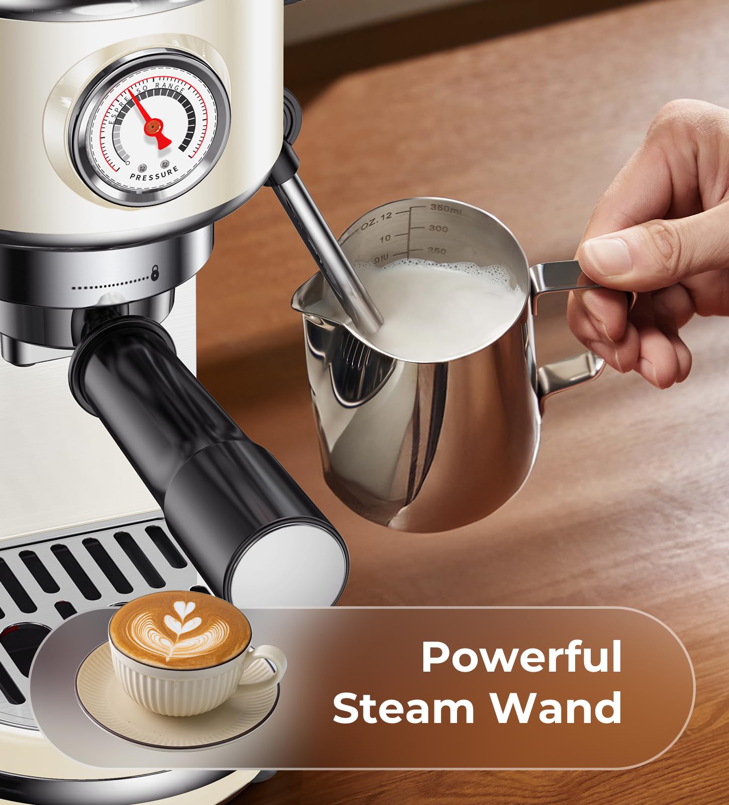 atatix Espresso Machine with Milk Frother, 20 Bar Pressure Espresso Maker view 6