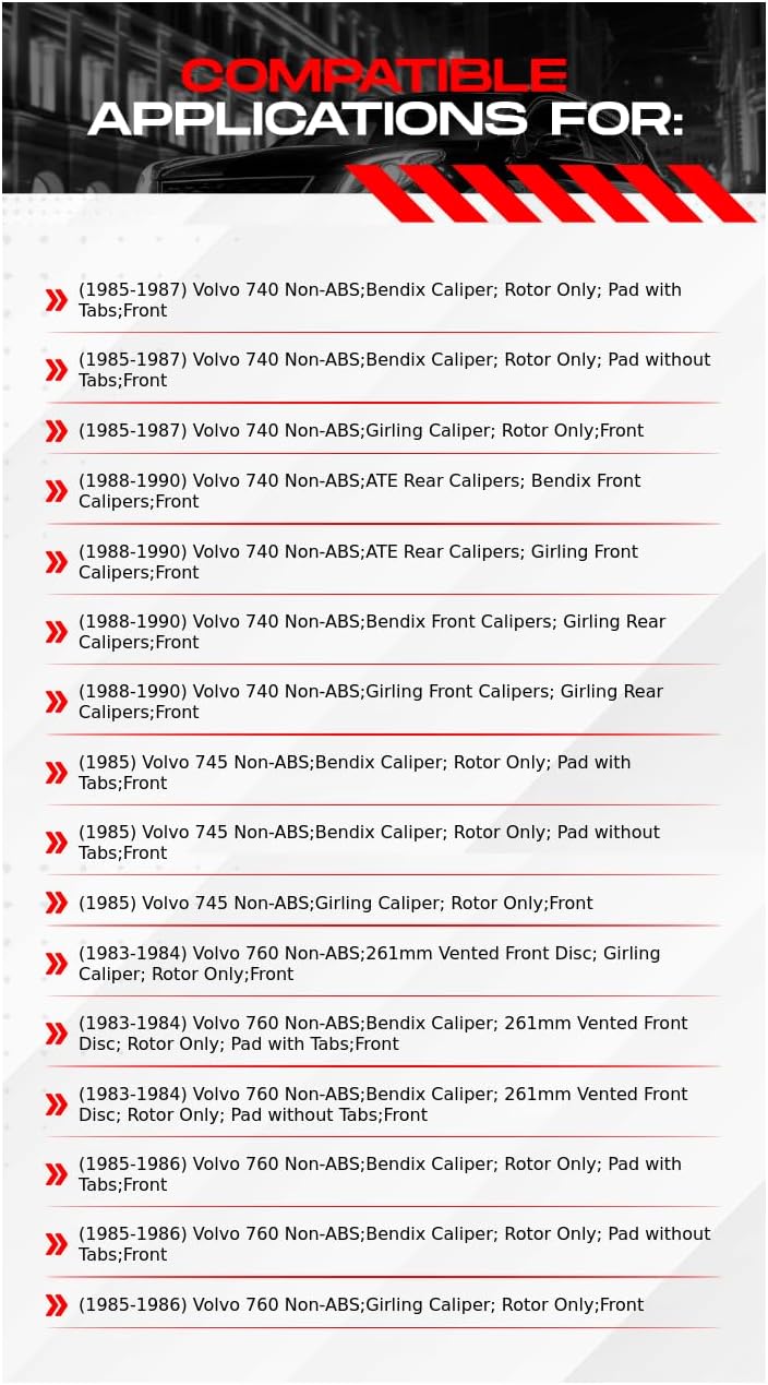 R1 Concepts Front Brake Rotors For 1985-1990 Volvo 740, 1985 Volvo 745, 1983-1990 Volvo 760| Blank Disc Brake Rotors| Brakes and Rotors Brakes and Rotors