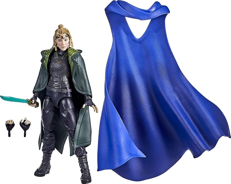 Marvel Legends Series Figura de acción a escala de 6 pulgadas, juguete Marvel's Sylvie, diseño premium, 1 figura, 3 accesorios y 1 pieza para construir una figura | Marvel Legends Disney+ Figura de acción de 6 pulgadas What If BAF The Watcher - Sylvie