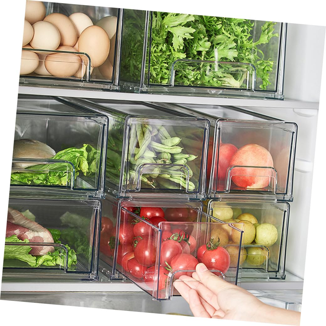 BESPORTBLE Caja Organizadora y Fácil de Extraer Gran Capacidad para Refrigerador de Pet Almacenamiento Ordenado para Frutas y Sobras en Cocina o Frigorífico