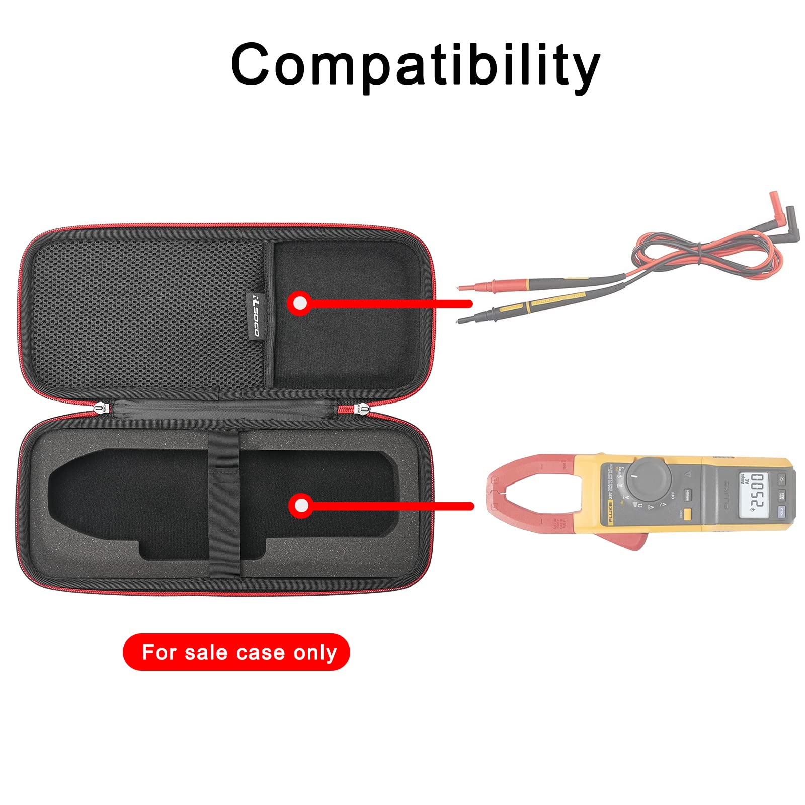 RLSOCO Case for Fluke 381/377FC/393 FC/378 FC True-RMS AC/DC Clamp Meter (Case Only), Black - Image 3