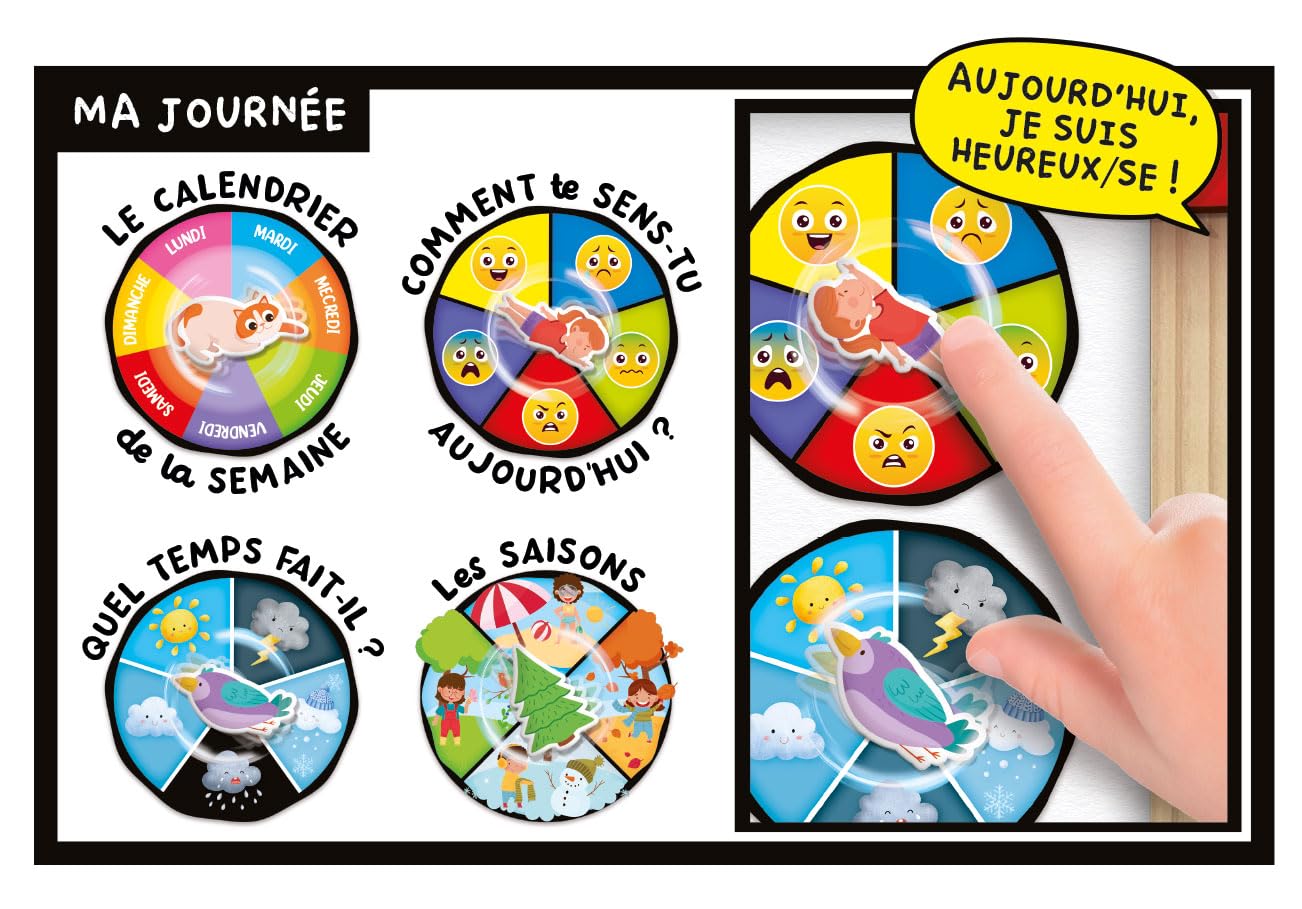 Lisciani - Montessori Pen : Super École - Tableau Magnétique Montessori pour Enfants dès 3 Ans - Format Maxi - Stylo Ergonomique - Apprentissage ludique - Encourage l'exploration -Fabriqué en Italie