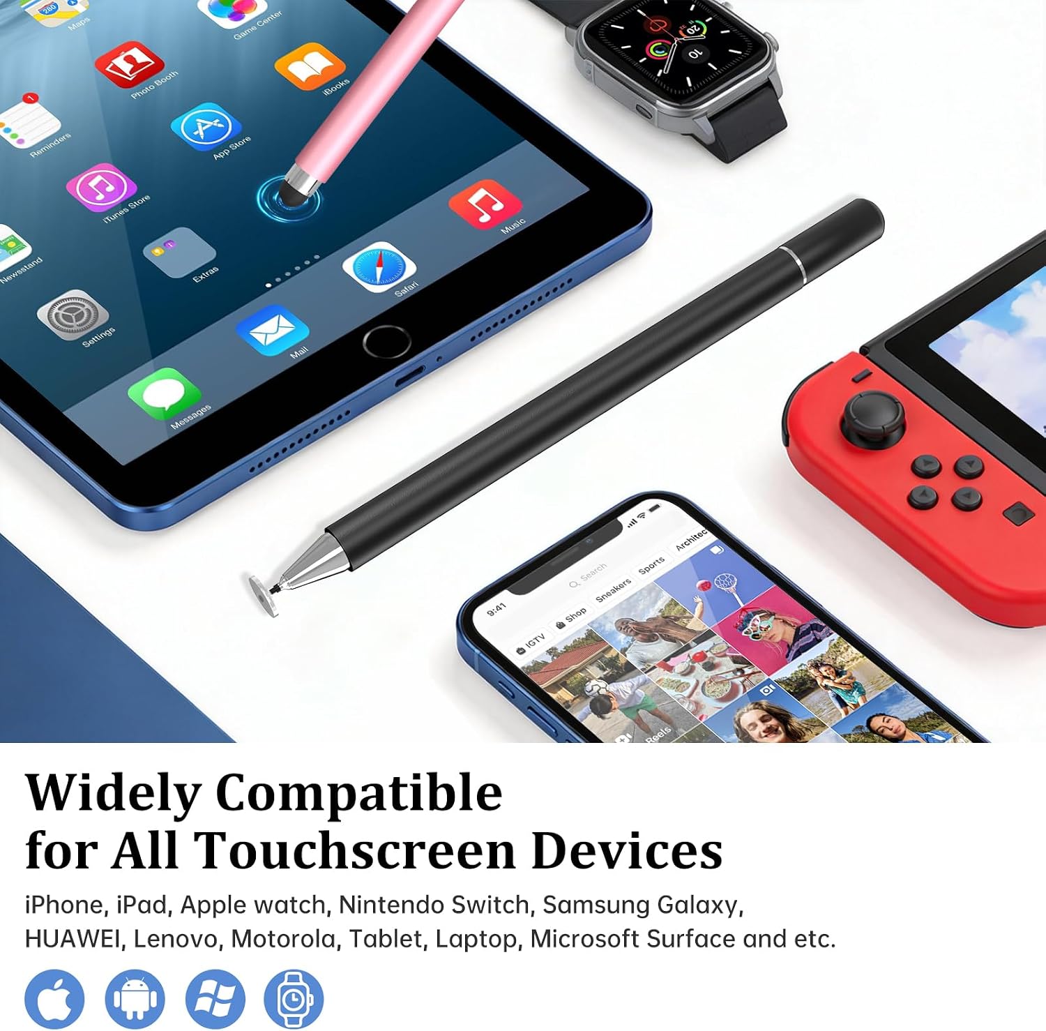 DIGIROOT Stylus Pen for Touchscreen, 2-in-1 Stylist Pens, 3Pcs Stylus 9 715VTKM6S2L. AC SL1500