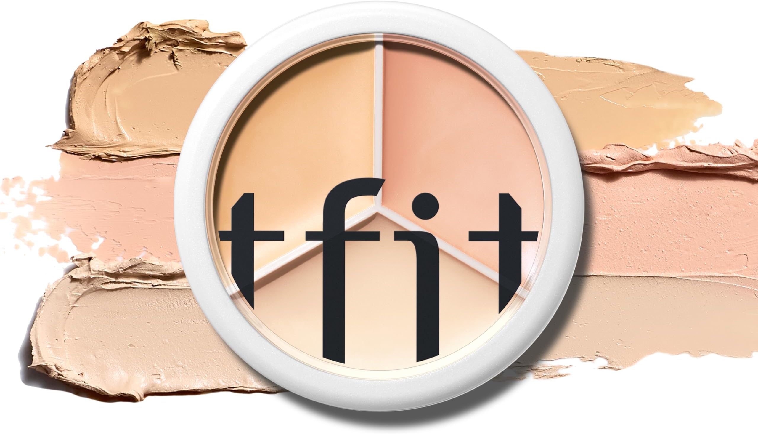 TFIT Multi-Use Pot Concealer - Triple Palette | High-Pigmented, Full Coverage & Crease-Proof | Korean Concealer for Dark Circles, Redness & Blemishes (03 Cool, 0.52 Oz)