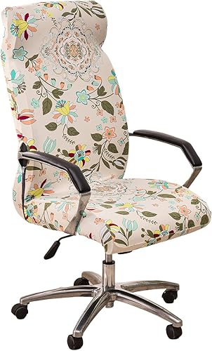 Fundas elásticas para silla de oficina, fundas para silla de computadora, con estampado extraíble, protectores de cojín con cremallera para