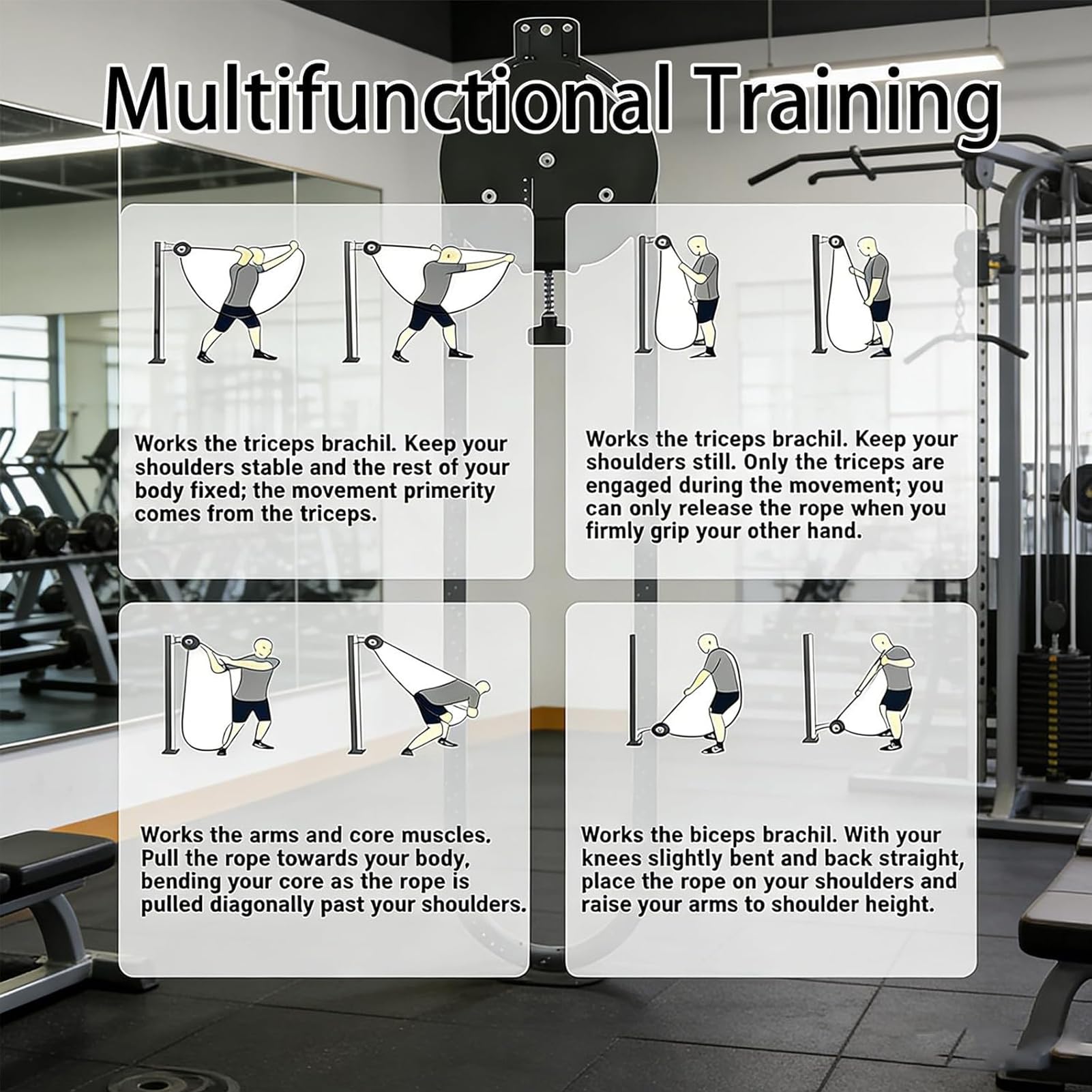 Endlosseil-Trainer, Battle Rope Endless Trainer Q, Ganzkörpertraining Geräte, Kabelzugsystem, Einstellbarer Widerstand, Für Pull Up Auxiliary Training & Koordination