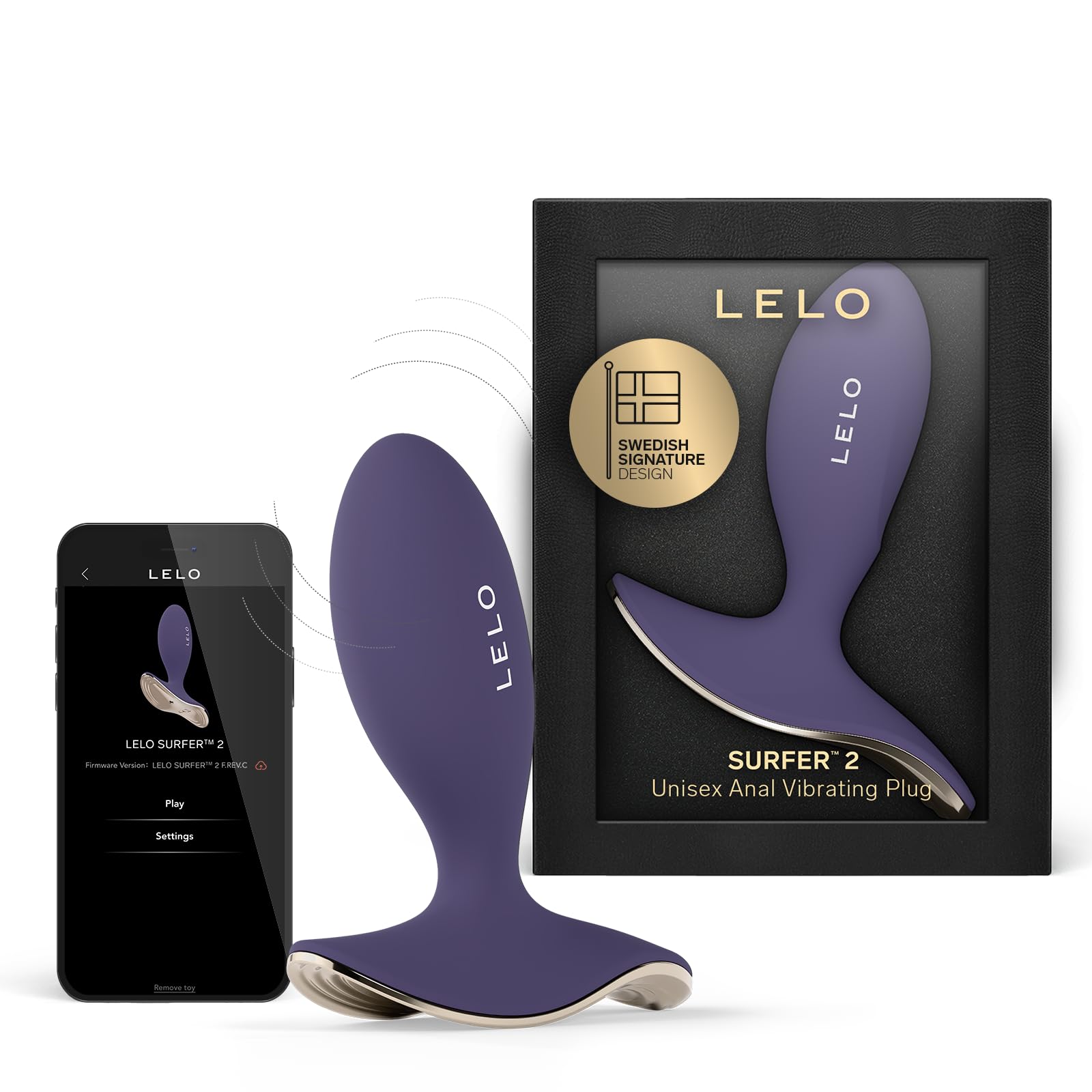 LELO SURFER 2 Plug-anale Dilatatore Donna Vibrante con 6 Modalità di Piacere, Plug-anale Dilatatore Uomo, Plug Anale Silicone, Anal Plug, Vibratore Anale, Giochi Sessuali per Uomo, Purple