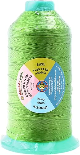 Miniatura 1078 de Mandala Crafts Hilos de coser resistentes de nailon consolidado, hilo para tejer jeans de cuero, hilos de tapicería marina al aire libre, Beige