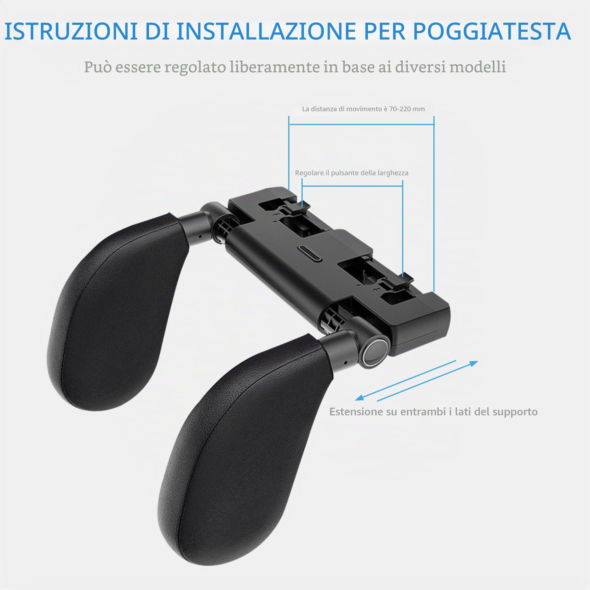 Confezione da 2 poggiatesta per auto per bambini, in pelle traspirante, regolabile a 180 gradi, per il collo, per bambini, adatti per adulti e bambini, per dormire in viaggio (confezione da 2 pezzi)