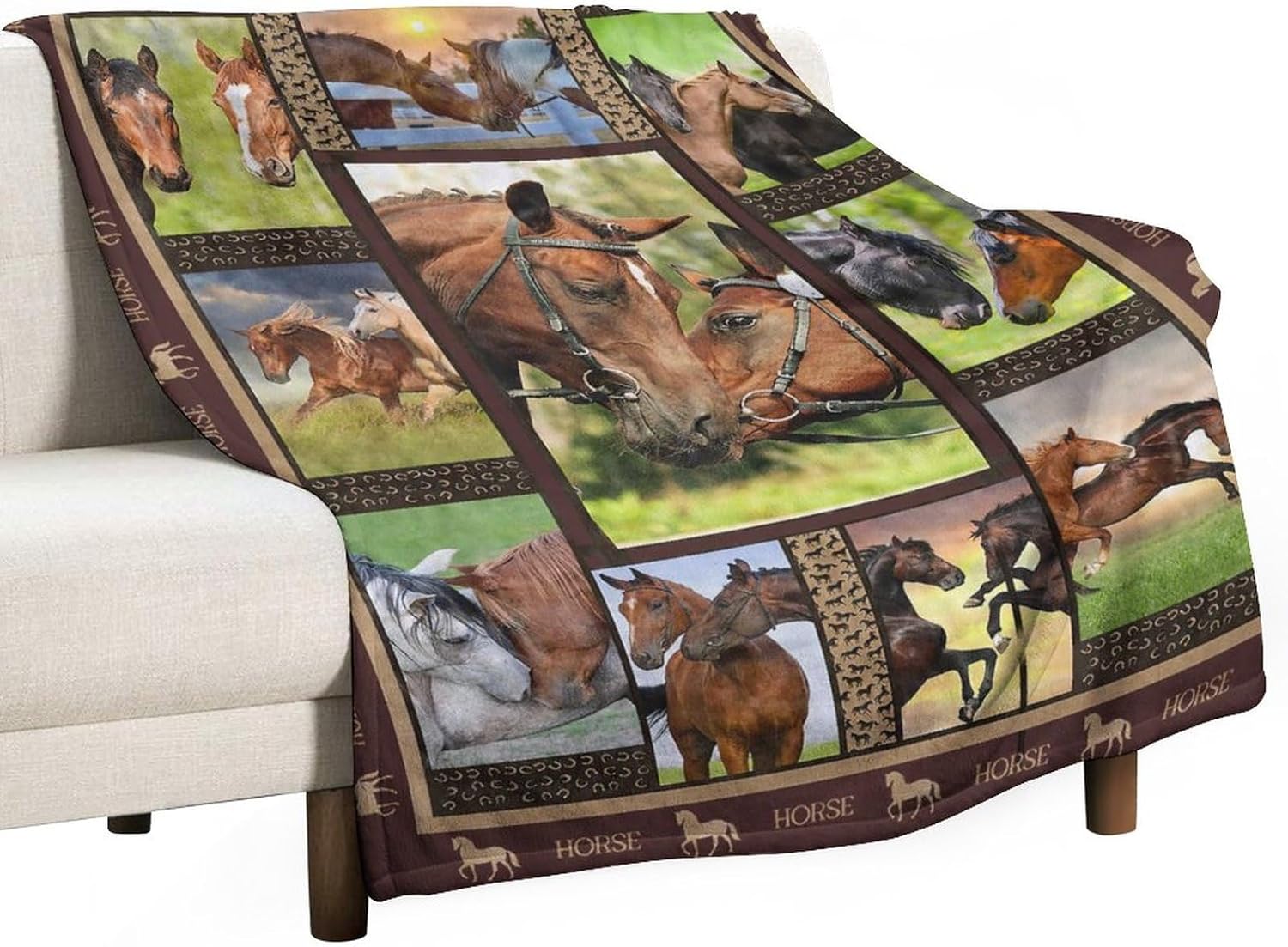 Horse Blanket Horse Gifts for Girls Boys Horse Throw Blanket for Couch Sofa Bed Soft