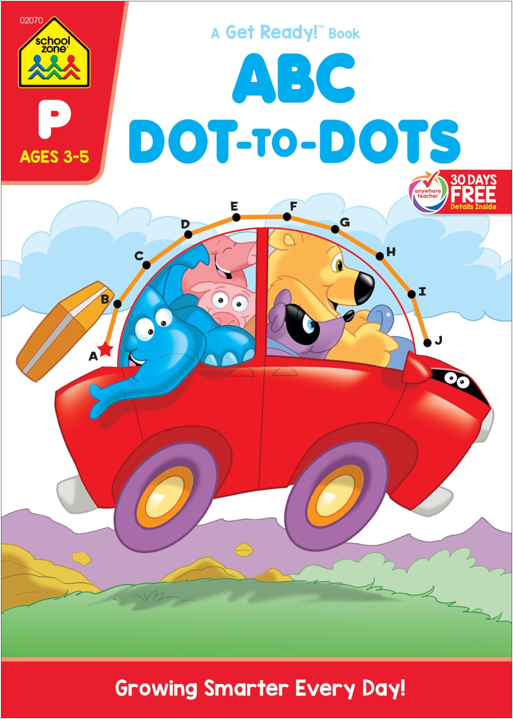 School Zone - ABC Dot-to-Dots Workbook - Ages 3 to 5, Preschool to Kindergarten, Connect the Dots, Alphabet, Alphabetical Order, Letter Puzzles, and More (School Zone Get Ready!™ Activity Book Series)